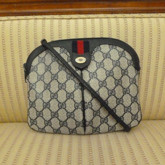 Gucci Navy GG Web Coated Canvas Crossbody Bag - Picture 2 of 10